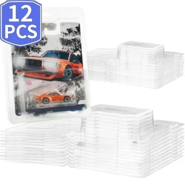 12Pack For Hot Wheels & Matchbox Basic Cars Clear Protector Case Plastic Display