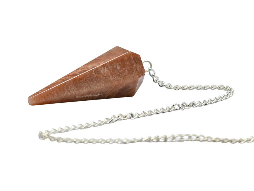Peach Moonstone Dowsing Crystal Pendulum
