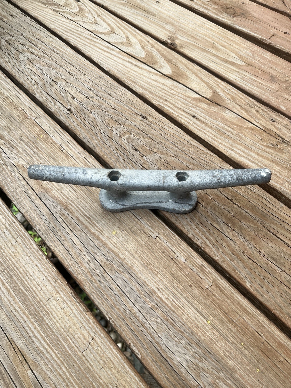 12" Iron, Boat Dock Cleat, Galvanized, used