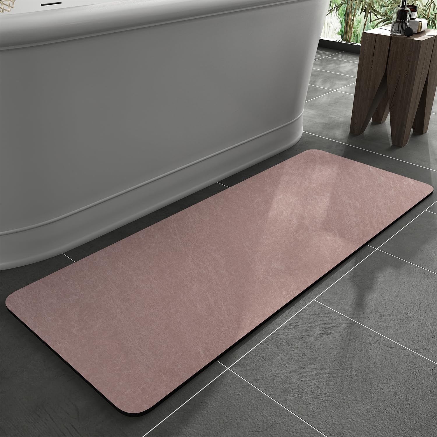 Bath Mat RugRubber Backing Non Slip Quick Dry Absorbent Thin Bathroom Rugs Fi...
