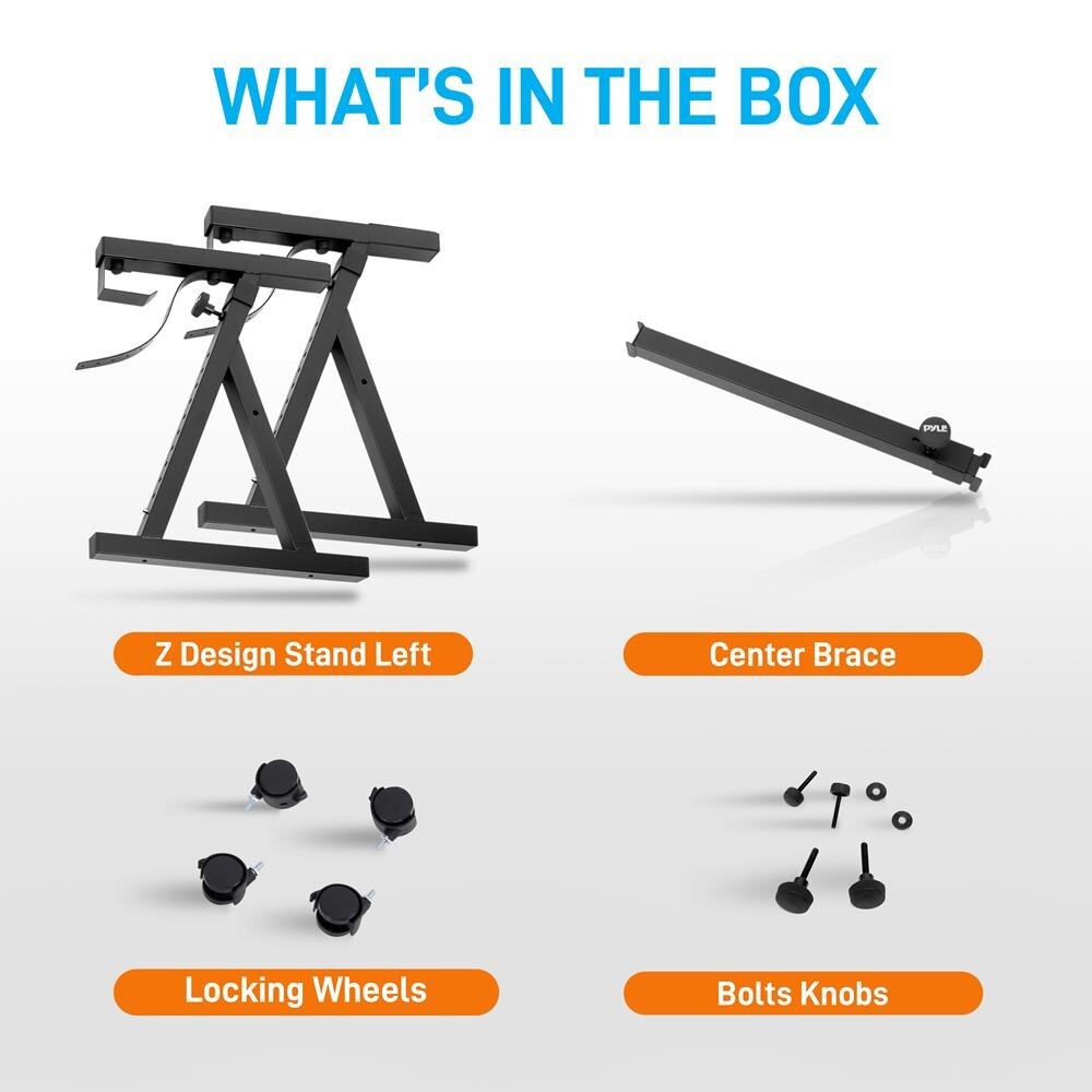 Pyle Safe & Reliable Keyboard Stand Wheels Quick & Convenient Anti-Slip Z-Design