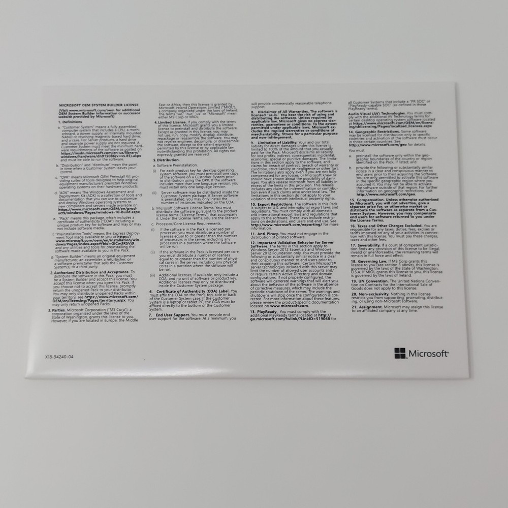 Windows Server 2019 Datacenter 16-Core x64 bit DVD Kit & HHD