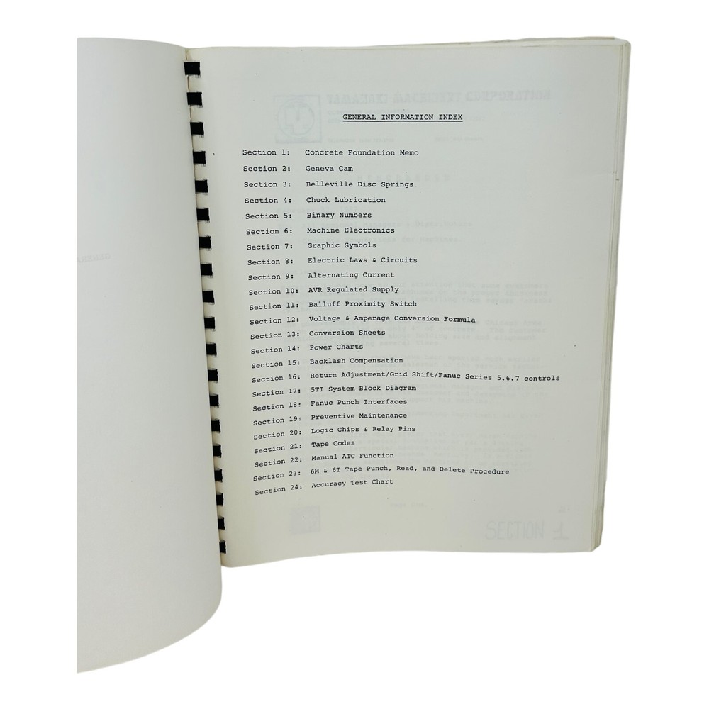 MAZAK GENERAL INFORMATION MANUAL