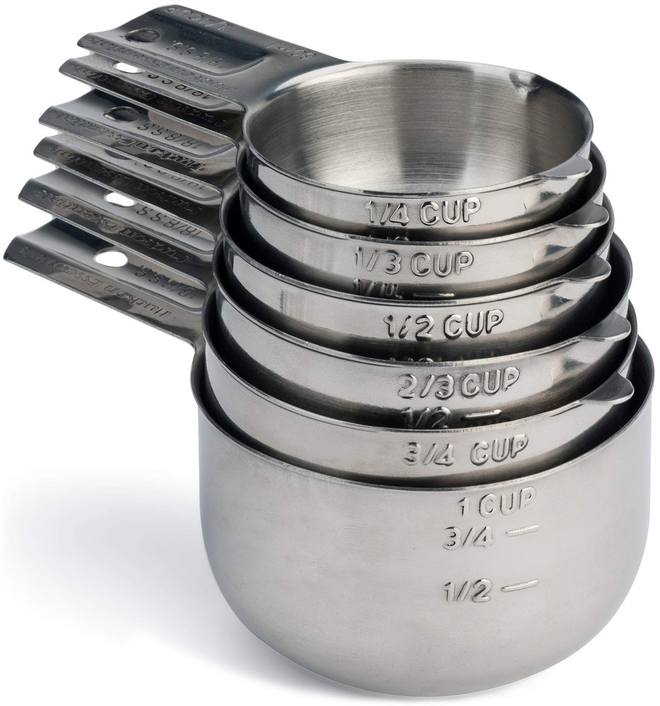 Hudson Essentials Stainless Steel Measuring Cups 6 Piece Set,
