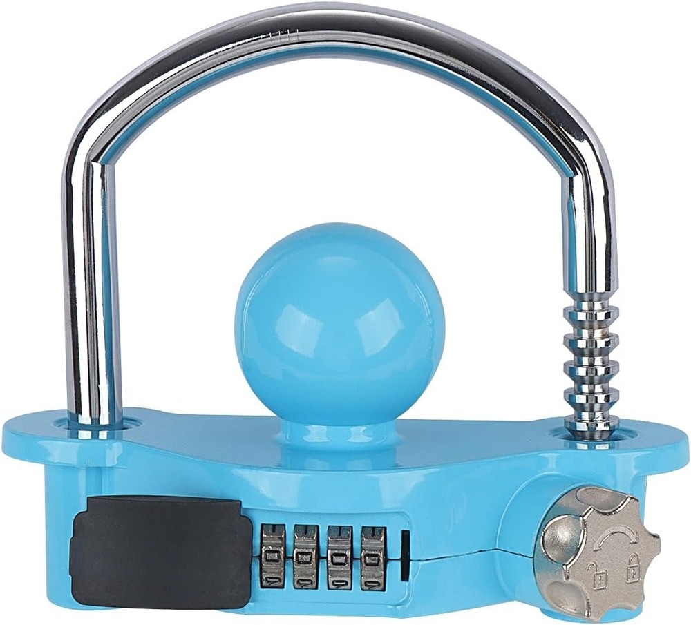 Blue Trailer Hitch Lock (with Combination Lock) Adjustable Storage