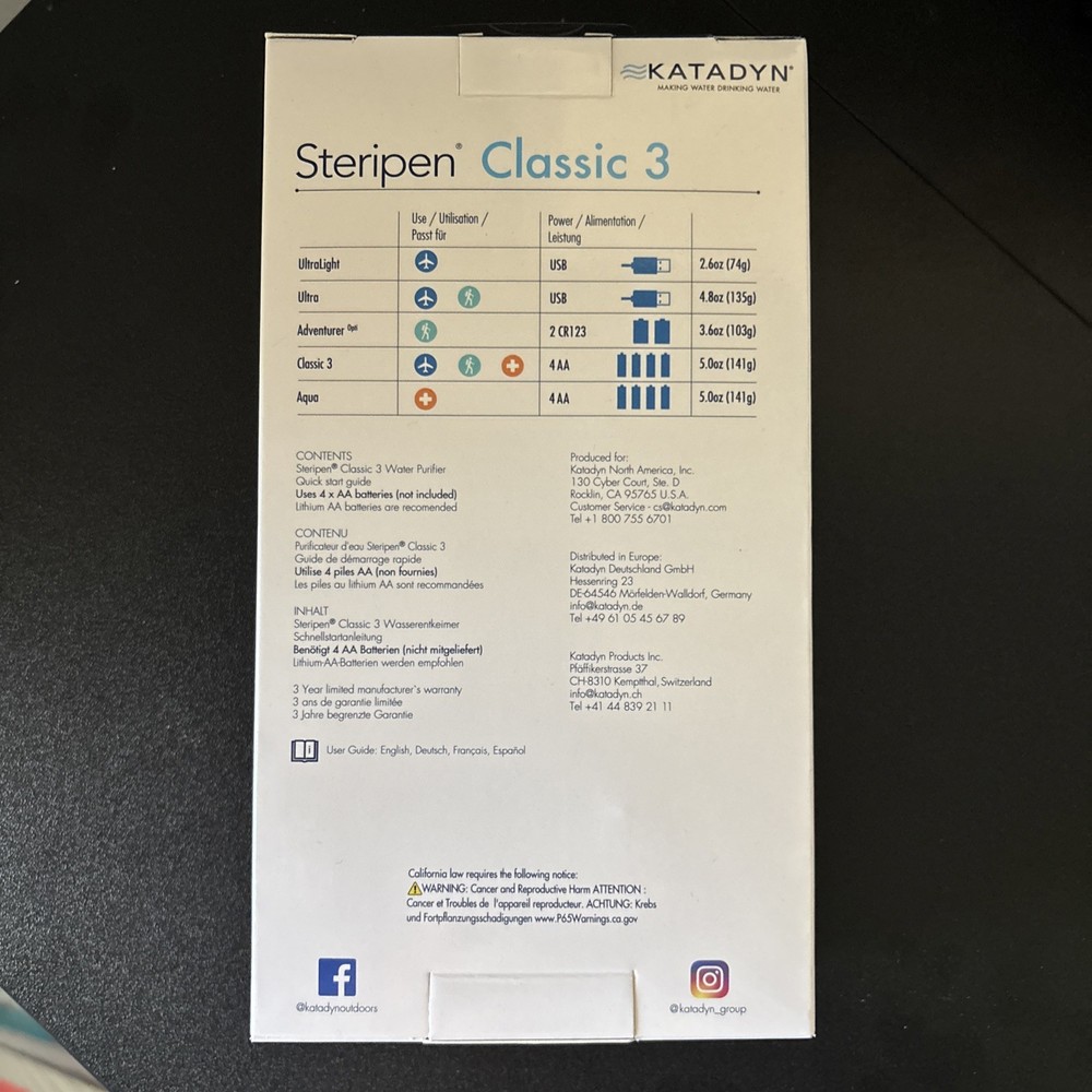 Katadyn Steripen Classic 3 Water purifier