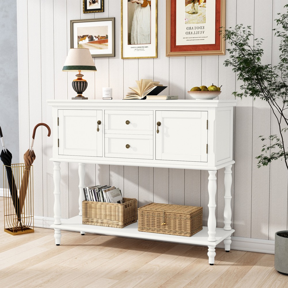 Sideboard Buffet with Door Drawer Storage Cabinet Buffet Table Dining Room White