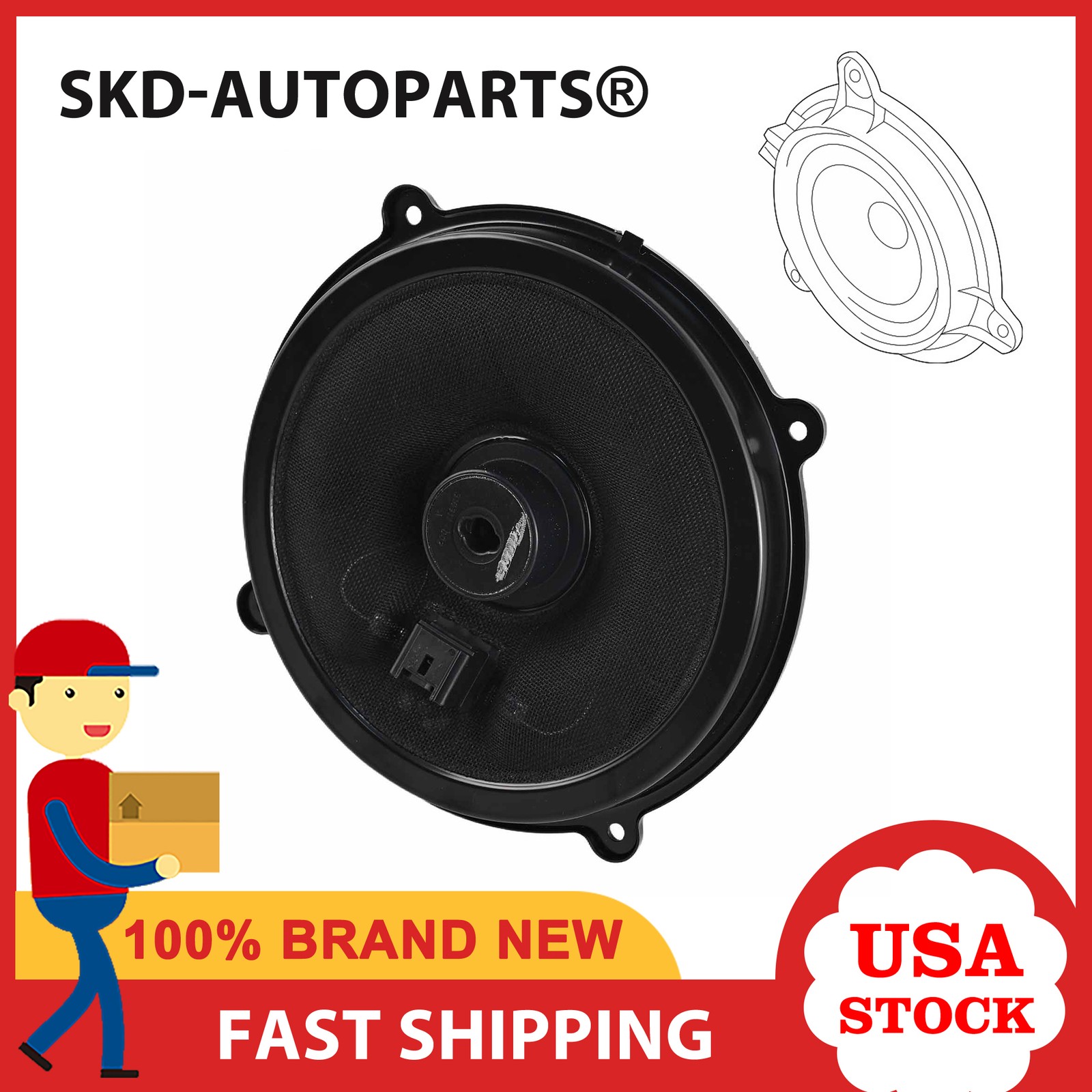 Front Door Speaker for Mazda 2013-2023 Mazda3 Mazda6 CX-5 CX-9 KD45-66-A60
