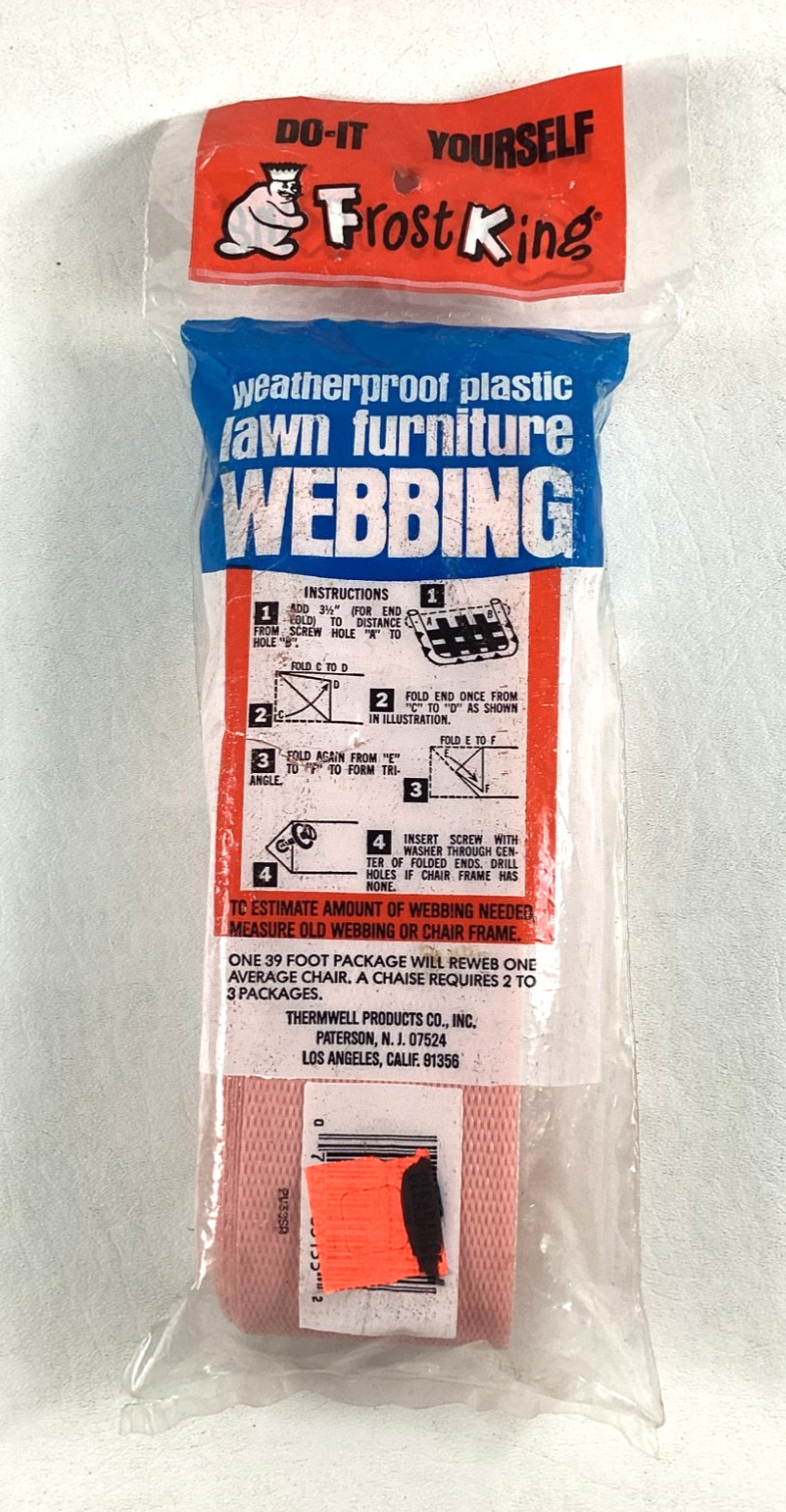 Vintage Lawn Furniture Chair Webbing Pink Plastic Frost King 39 Feet