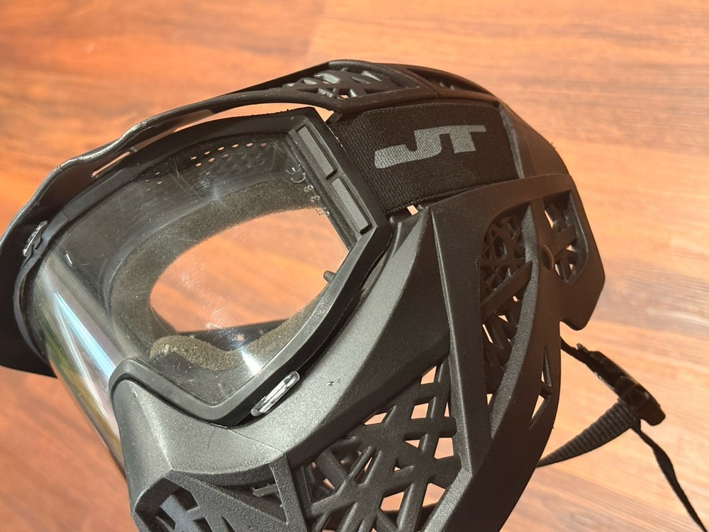 JT Paintball Face Mask Complete Black Shield Goggles Adjustable