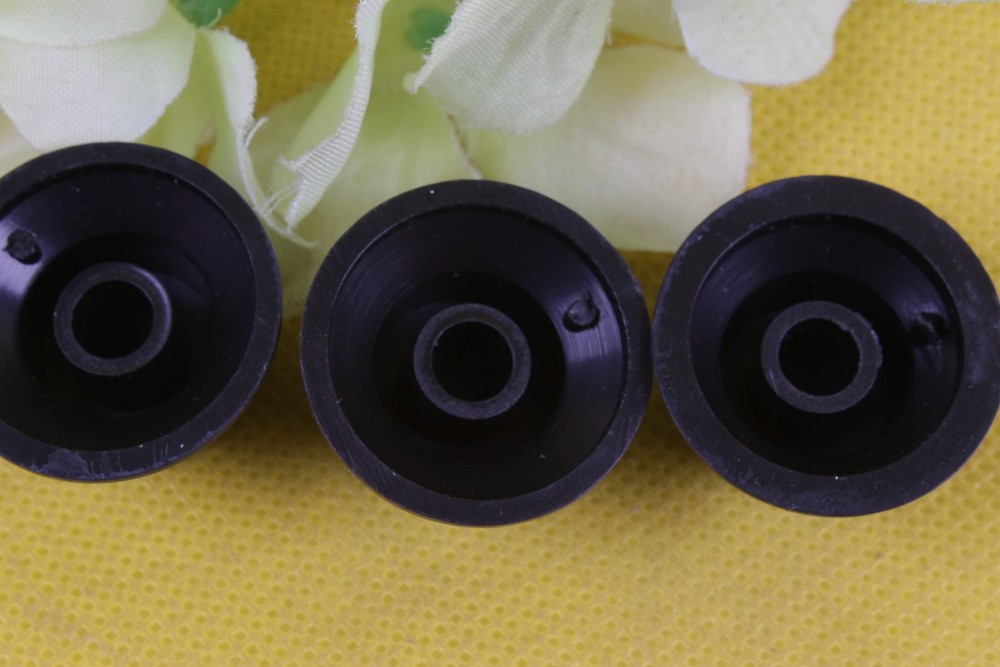 3Pcs Black Guitar Control Knobs with Text Cap Tone Volume for Electric Guitars