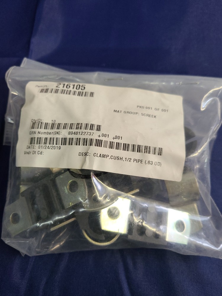 Clamp Cush 1/2" Pipe (0.63 OD) 10pcs/bag