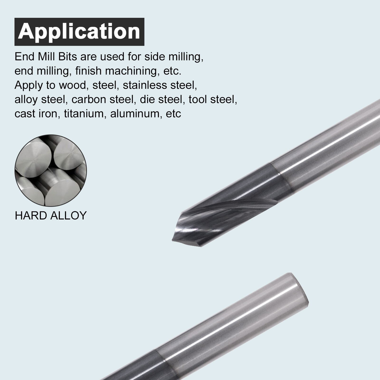 2PCS 2 Flute 3/8"x1"x2-1/2" 90 Degree Solid Carbide Spot Drill - AlTiN Coated