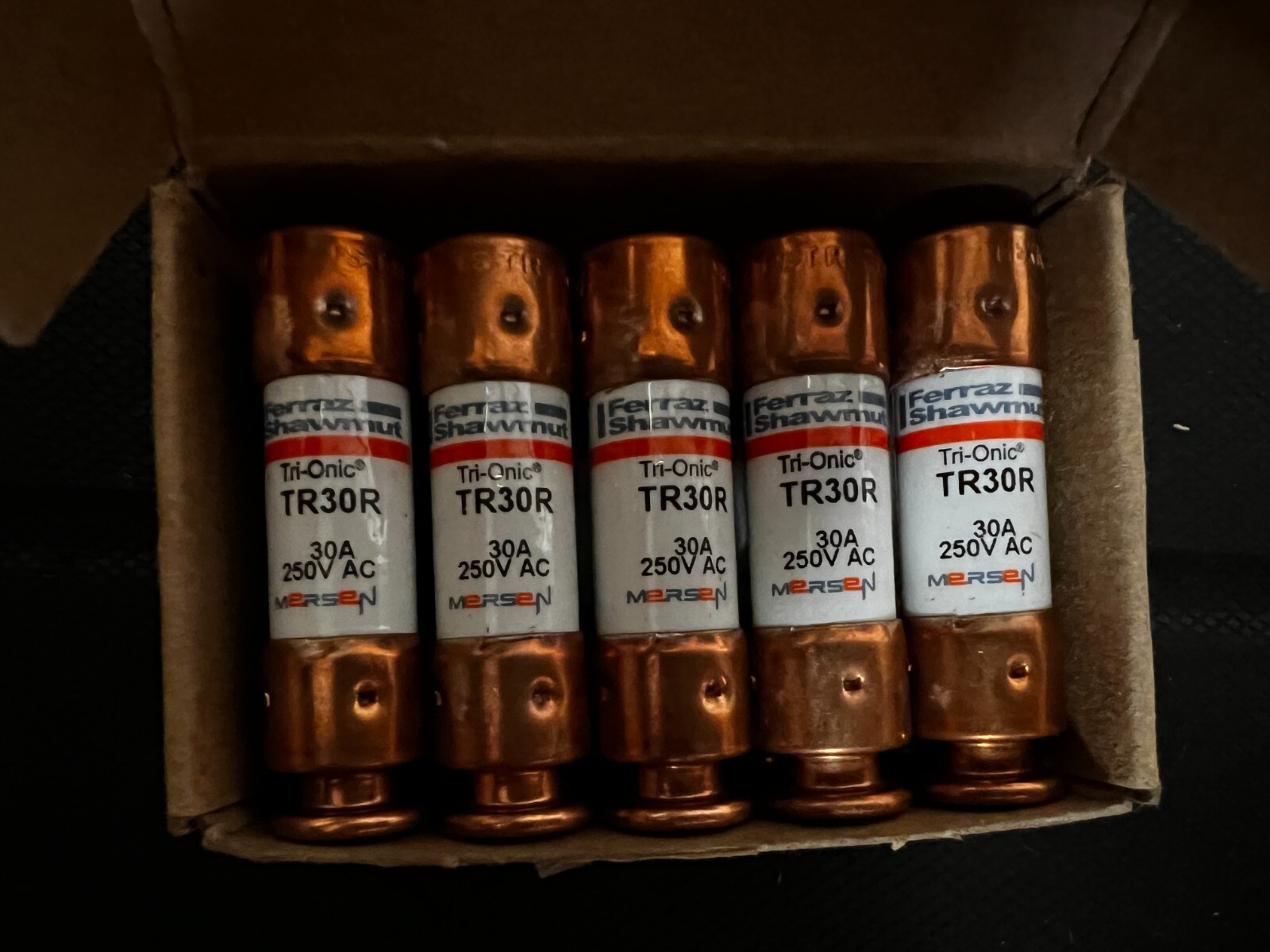 New Lot 10 Mersen Shawmut TR30R 30 Amp Fuses Buss FRN R 30 250V NEW LOOK NIB