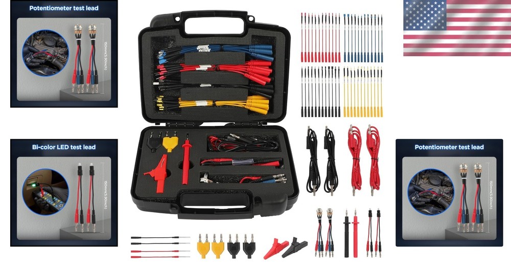 Versatile 68PCS Multimeter Testing Kit - Probes, Clips & Support Included