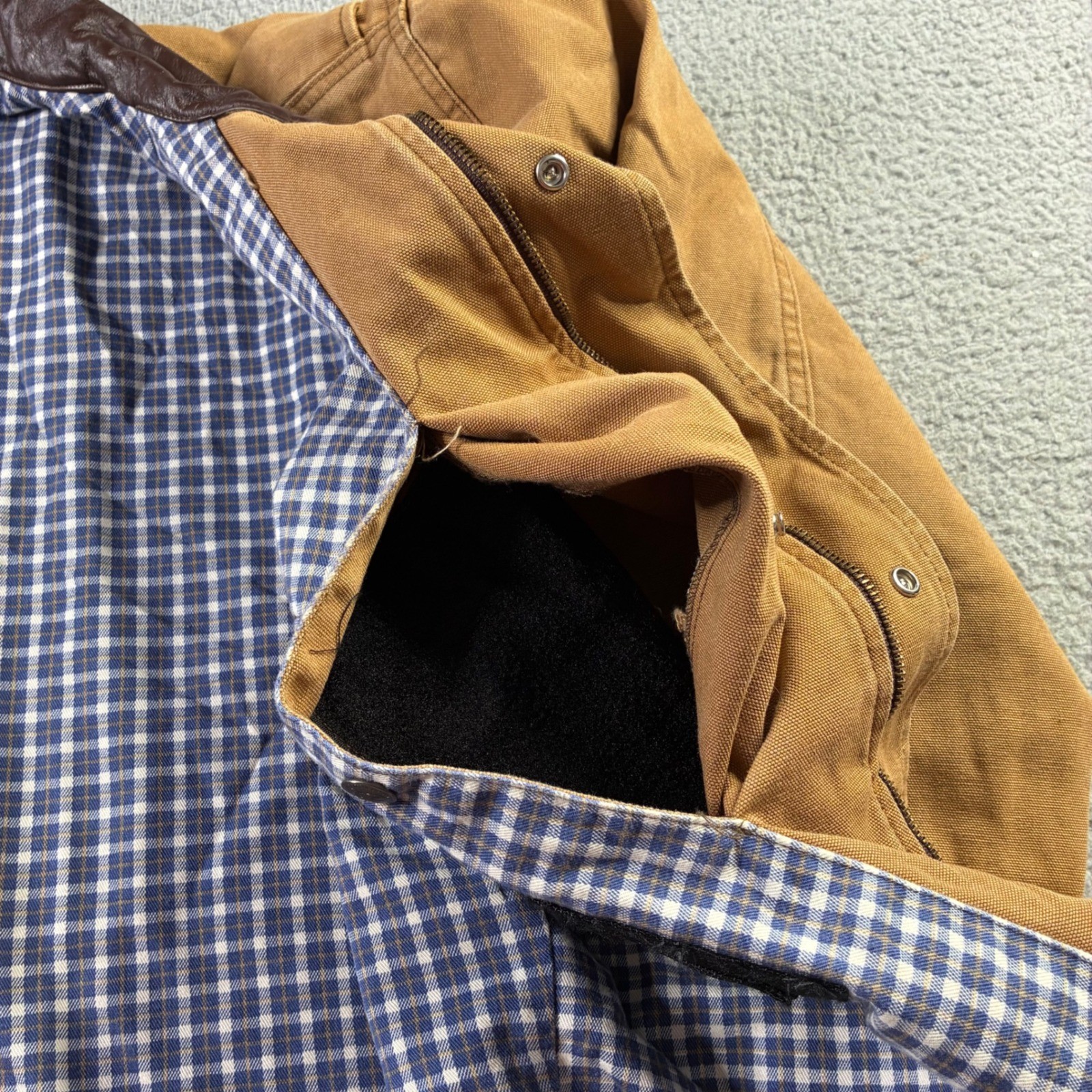 NRA Tactical Canvas Leather Barn Jacket CCW Ammo Pouch Chore Coat L Made In USA