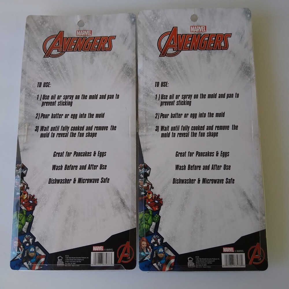 MARVEL Avengers silicone breakfast molds 2 packs - see description