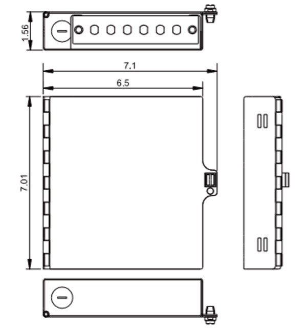 6 Fiber Wall Mount w/ 6 SC/UPC Simplex Adapters, Patch Only Singlemode
