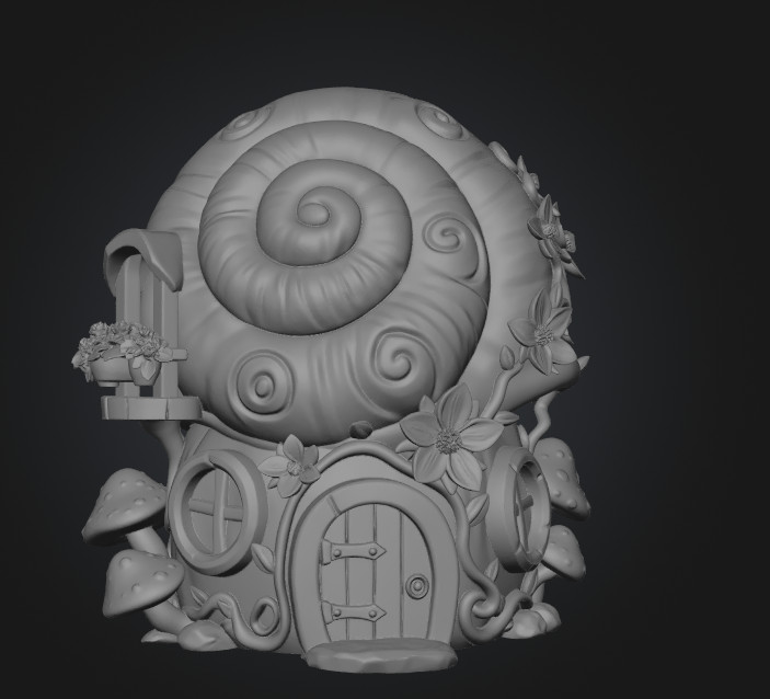 Enchanted Snail Shell Cottage STL File 3D Printable