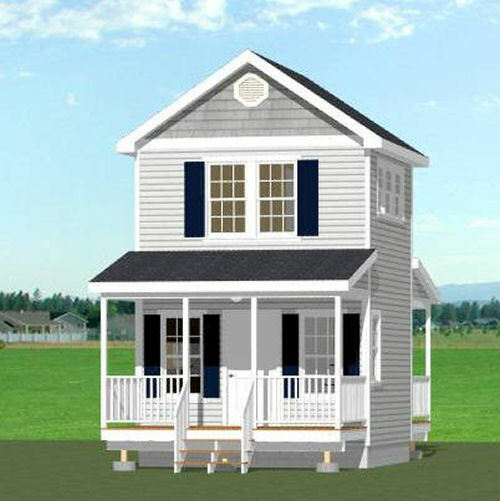 14x14 Tiny House -- 342 sq ft -- PDF FloorPlan -- Model 4