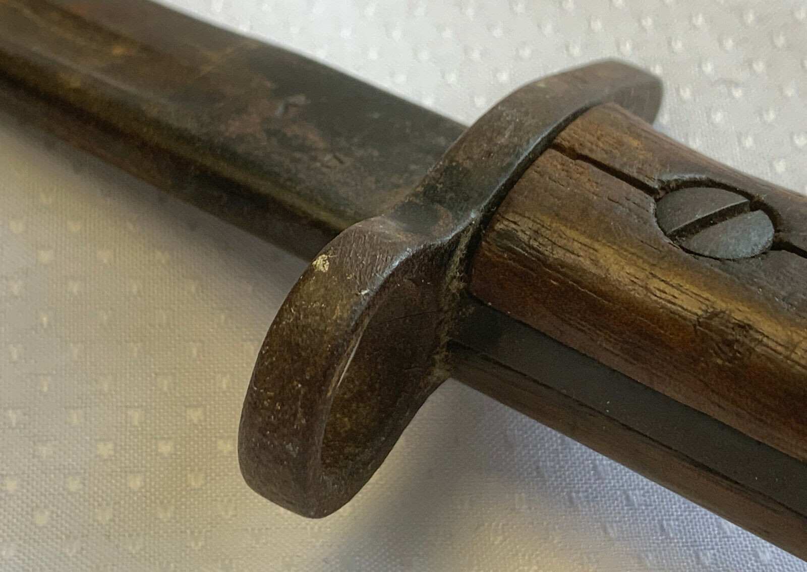 Antique 1907 British Bayonet Military Weapon Sword Fixed Blade Wood Handle