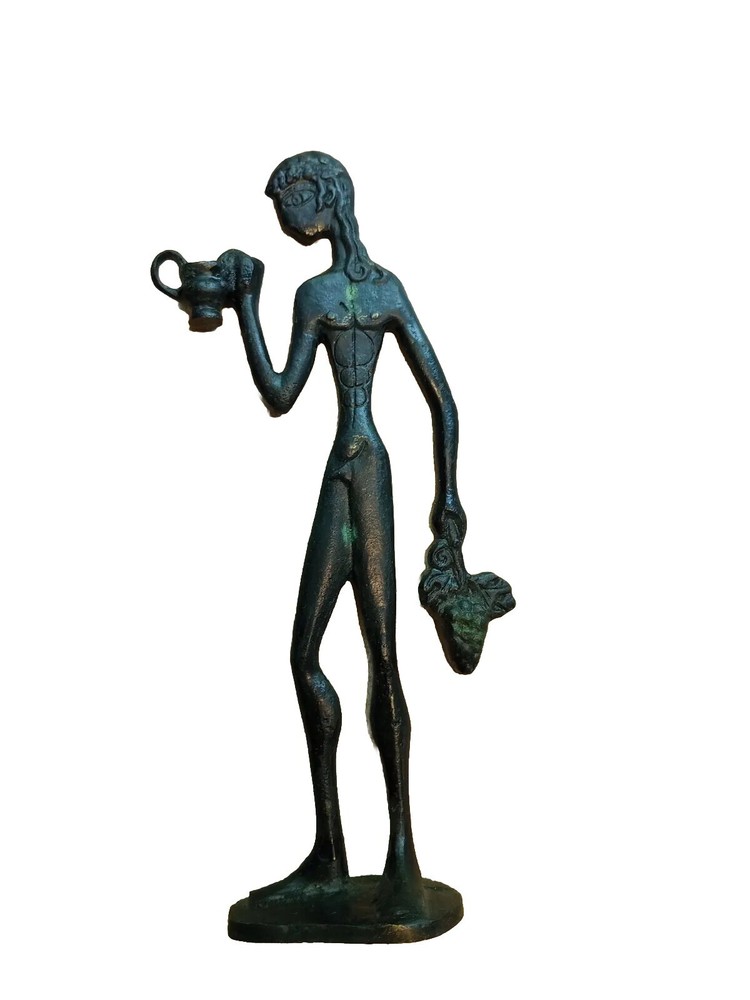 Signed Dionysys Brass Art Statue