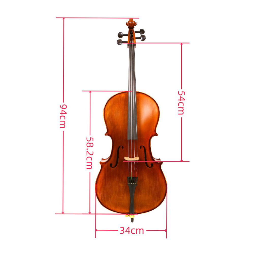 Cello 1/4 size for Beginner,Handmade Cello Solid wood with Spruce Top Maple Back