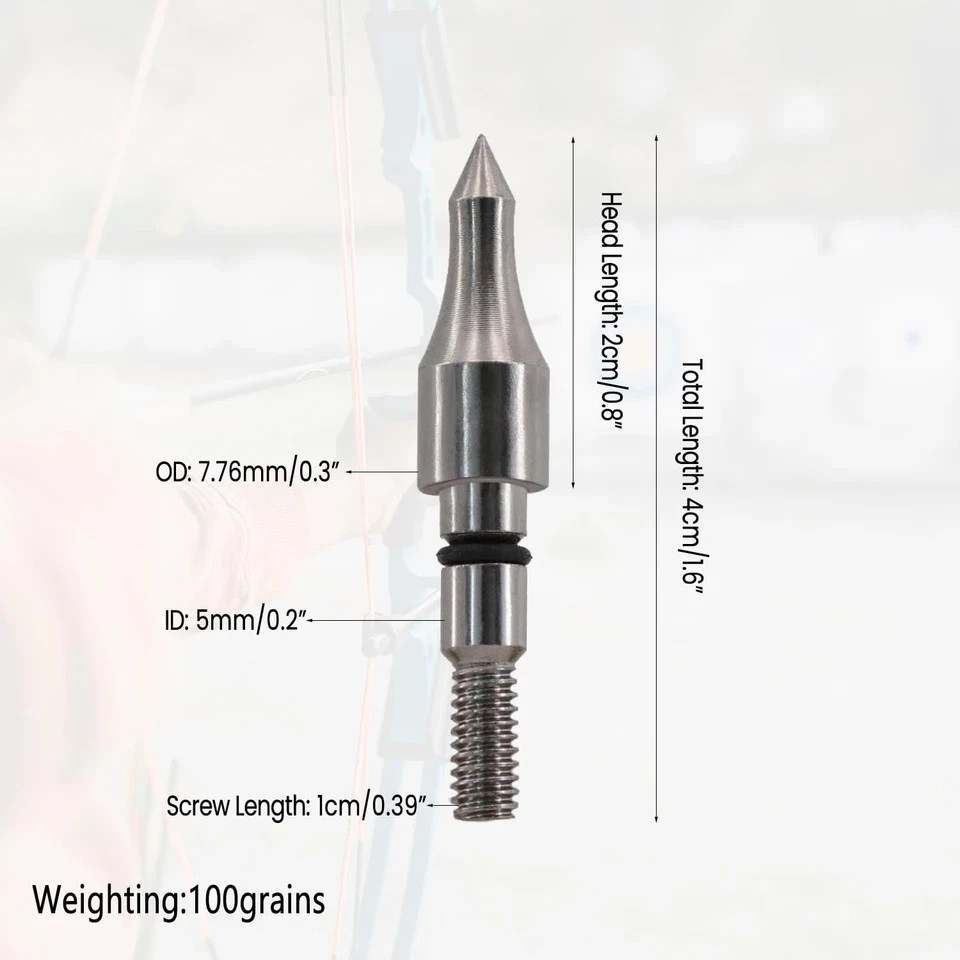 25 PCS Archery Arrow Tips for Archery Target Practice 100 Grain Arrowhead Screw