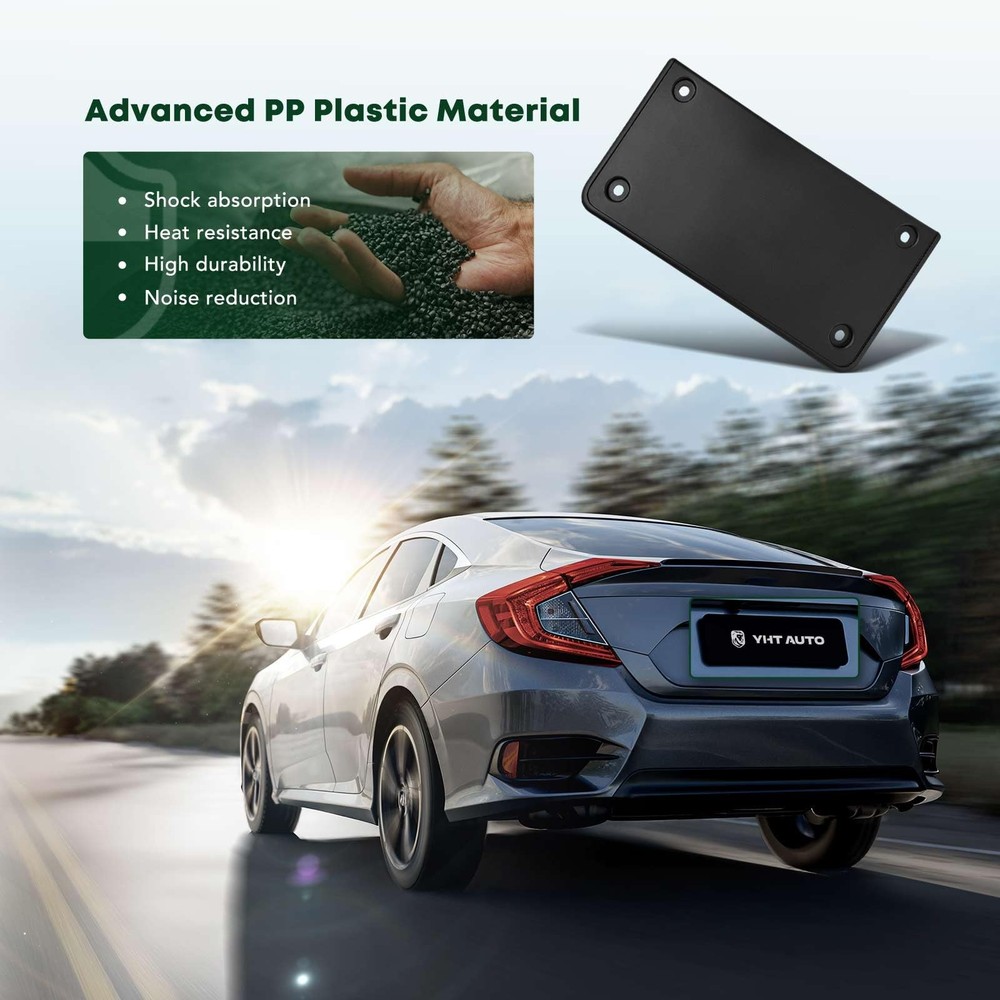 Front License Plate Frame Without Screws No Drill Plastic Black Bumper Bracket