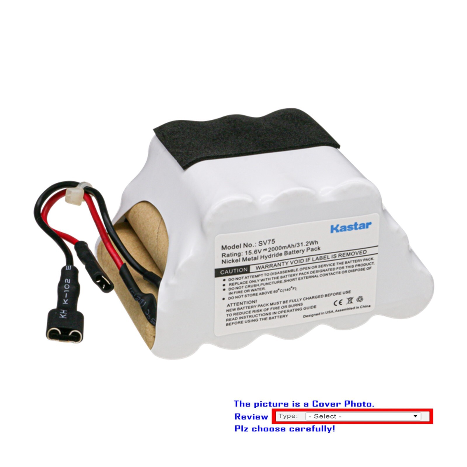 Kastar Vacuum Battery  for Shark XB75N SV75 SV75Z SV75C SV75SP N-Series SV75_N