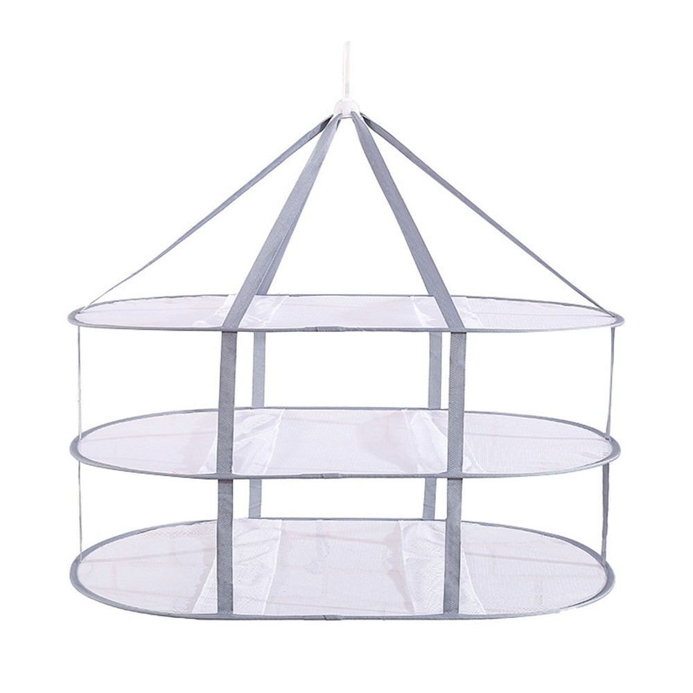 3 Layer Anti-deformation Clothes Drying Basket Folding Flat Clothes Drying Net