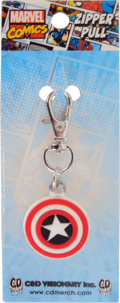 Zipper Pull - Captain America Shield Marvel Superhero Comic Gift 1" Rubber 88515