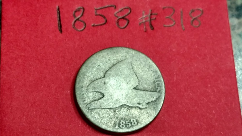1858 - US Flying Eagle Cent Penny #318
