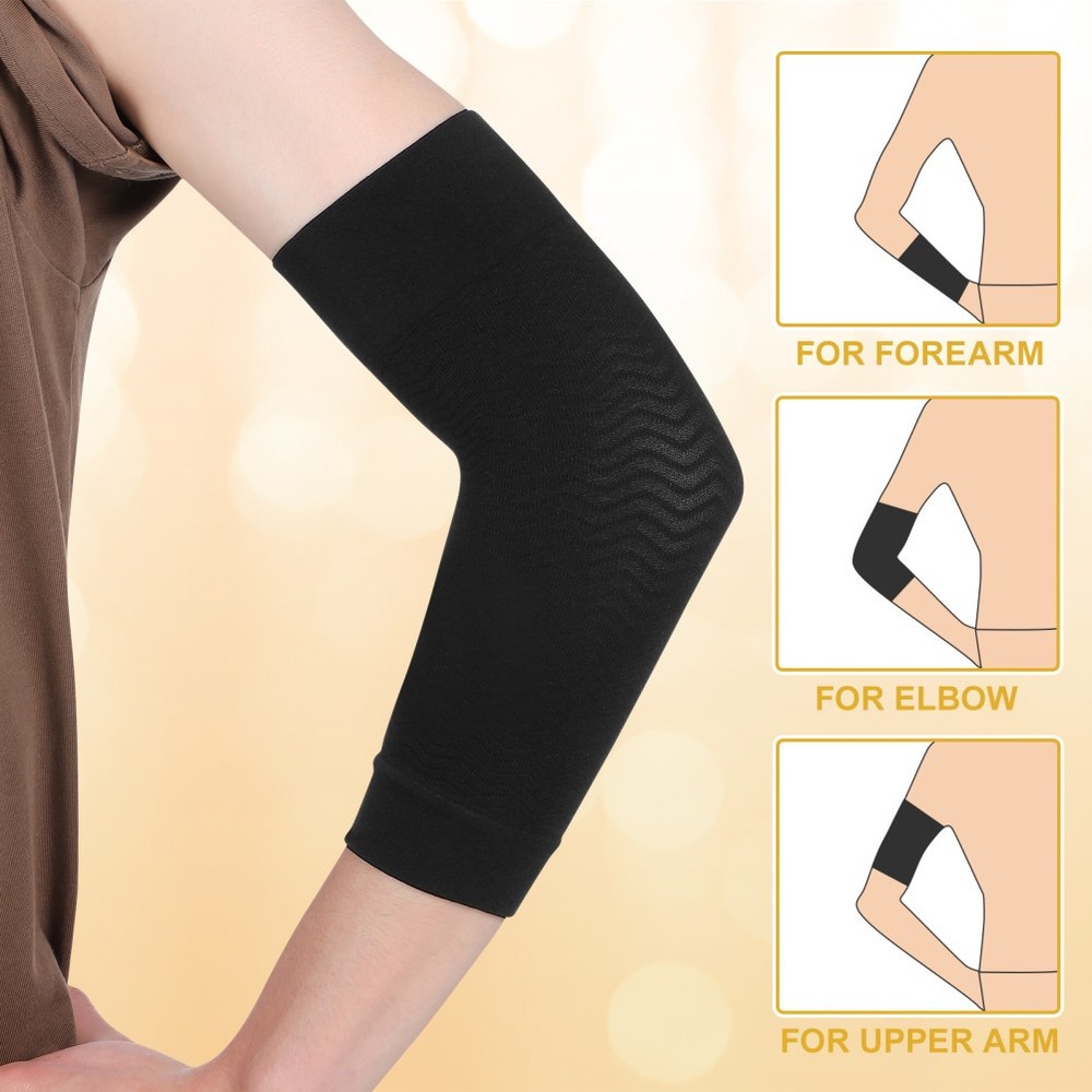 1 Pair Black Compression Arm Sleeves Slimming Shaper for Upper Arm Support