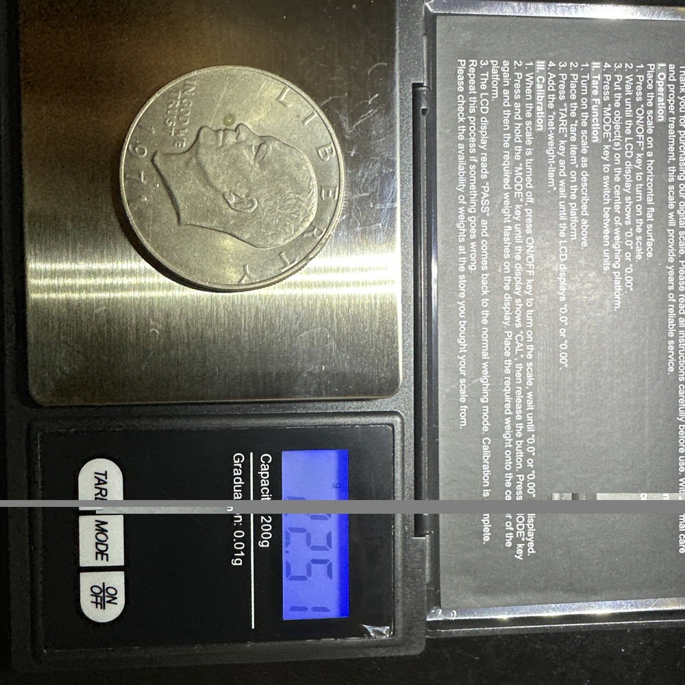 1971-  Eisenhower Dollar. D. Mint Mark