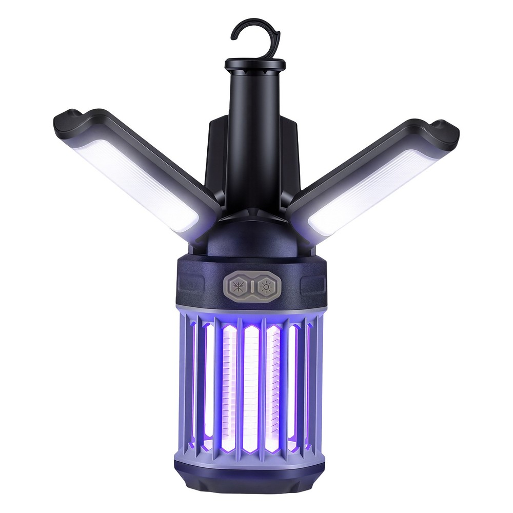 Outdoor Bug Zapper w/Foldable Camping Lantern, Type-C Rechargeable for Patio