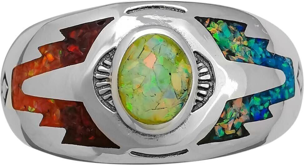 Opal Sleeping Beauty Sterling Silver Ring