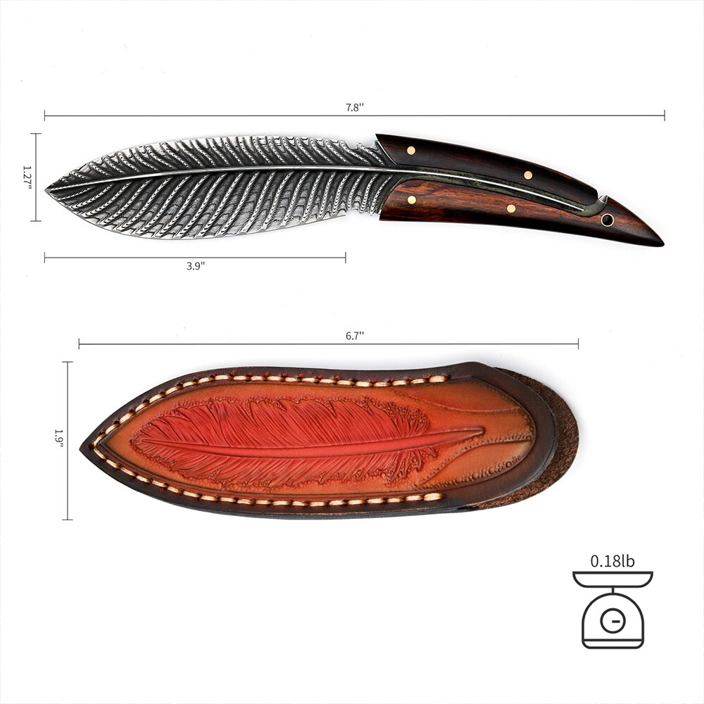 Damascus Steel Fixed Blade Knife Collectible Knives Fixed Blade Knife Full Tang