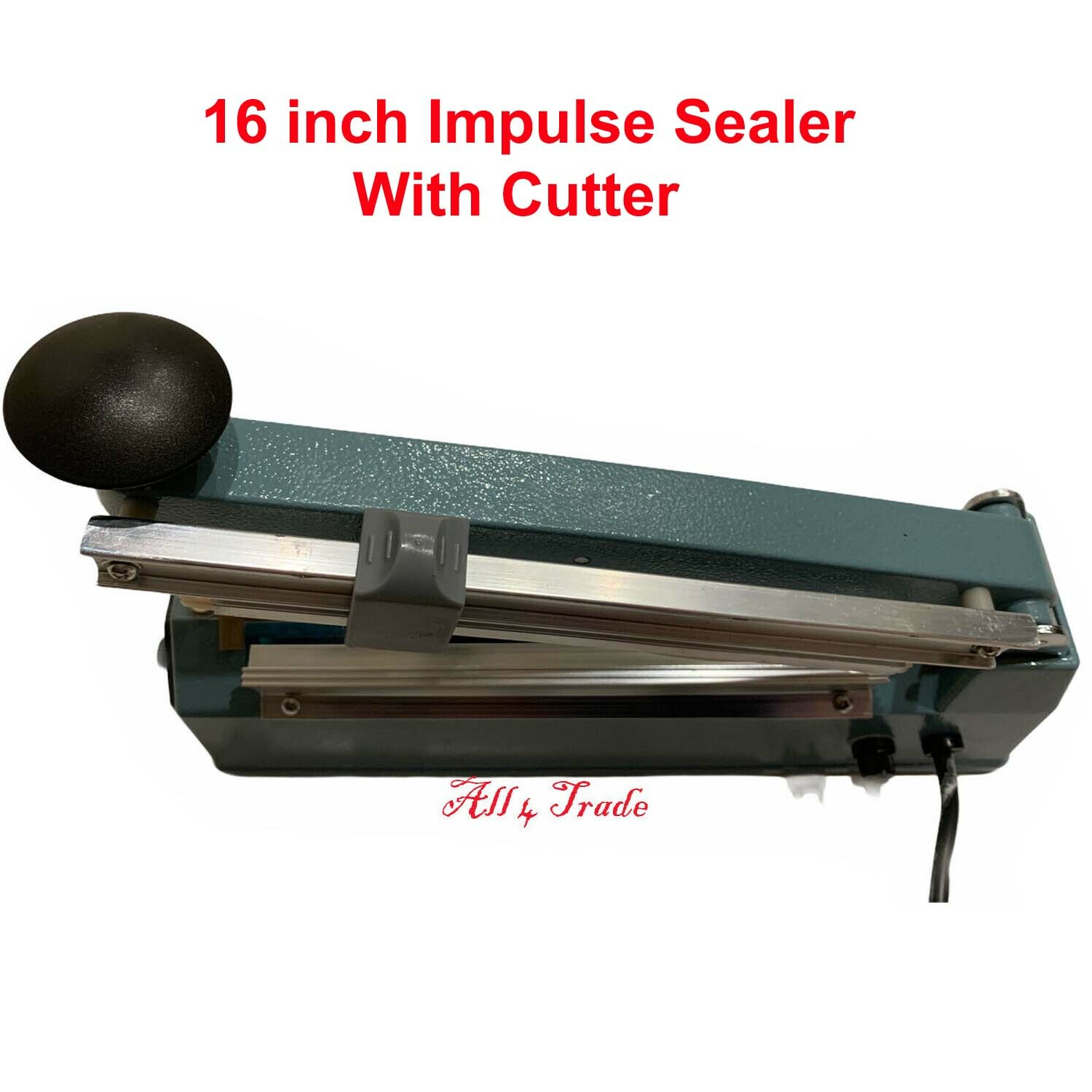 16 inch Impulse Seal Machine Wrap with Cutter, Heat Poly Bag Hand Sealer 16"