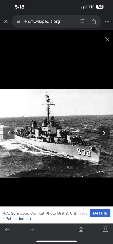 VINTAGE 1940s WWII RONSON STANDART US NAVY LIGHTER NAMED USS SMALL DD 838