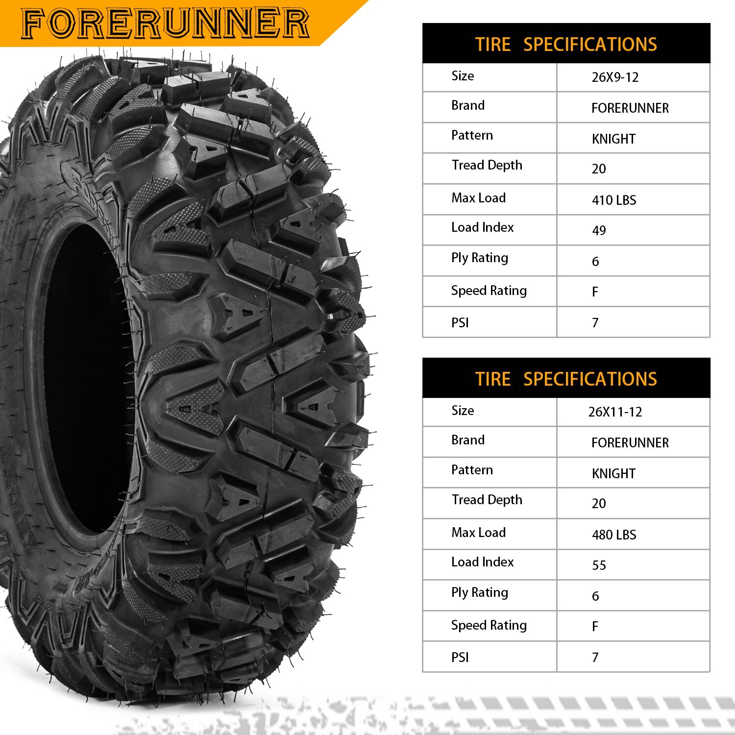 26x9x12 26x11x12 Set of 4 ATV UTV Mud Tires 26x11-12 26x9-12 Front Rear Full Set