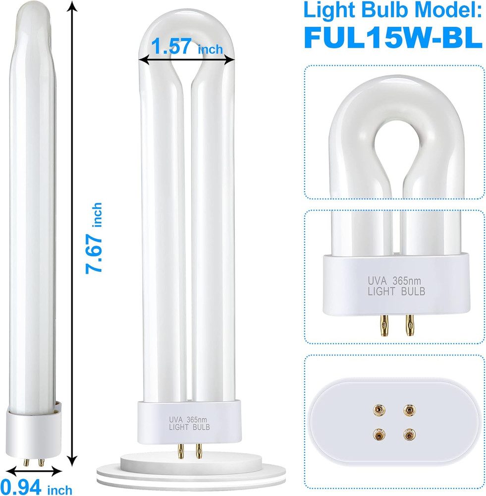BF35 Bug Zapper Replacement Bulbs FUL 15W-BL with Square 4-Pin Base, Compatible