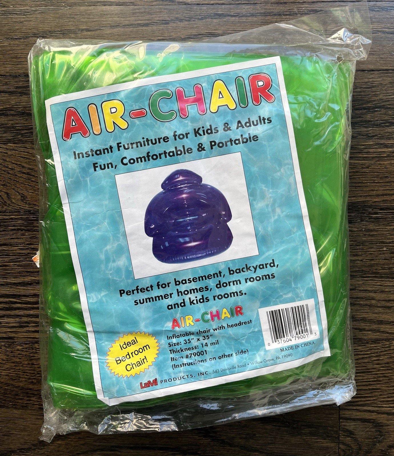 Vintage 90s Y2K Air Chair Inflatable Air Furniture - Green - BRAND NEW