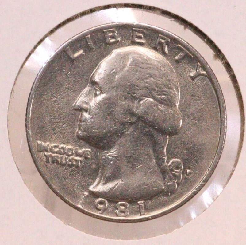 1981 WASHINGTON US QUARTER RARE FILLED MINT MARK, UNREADABLE!