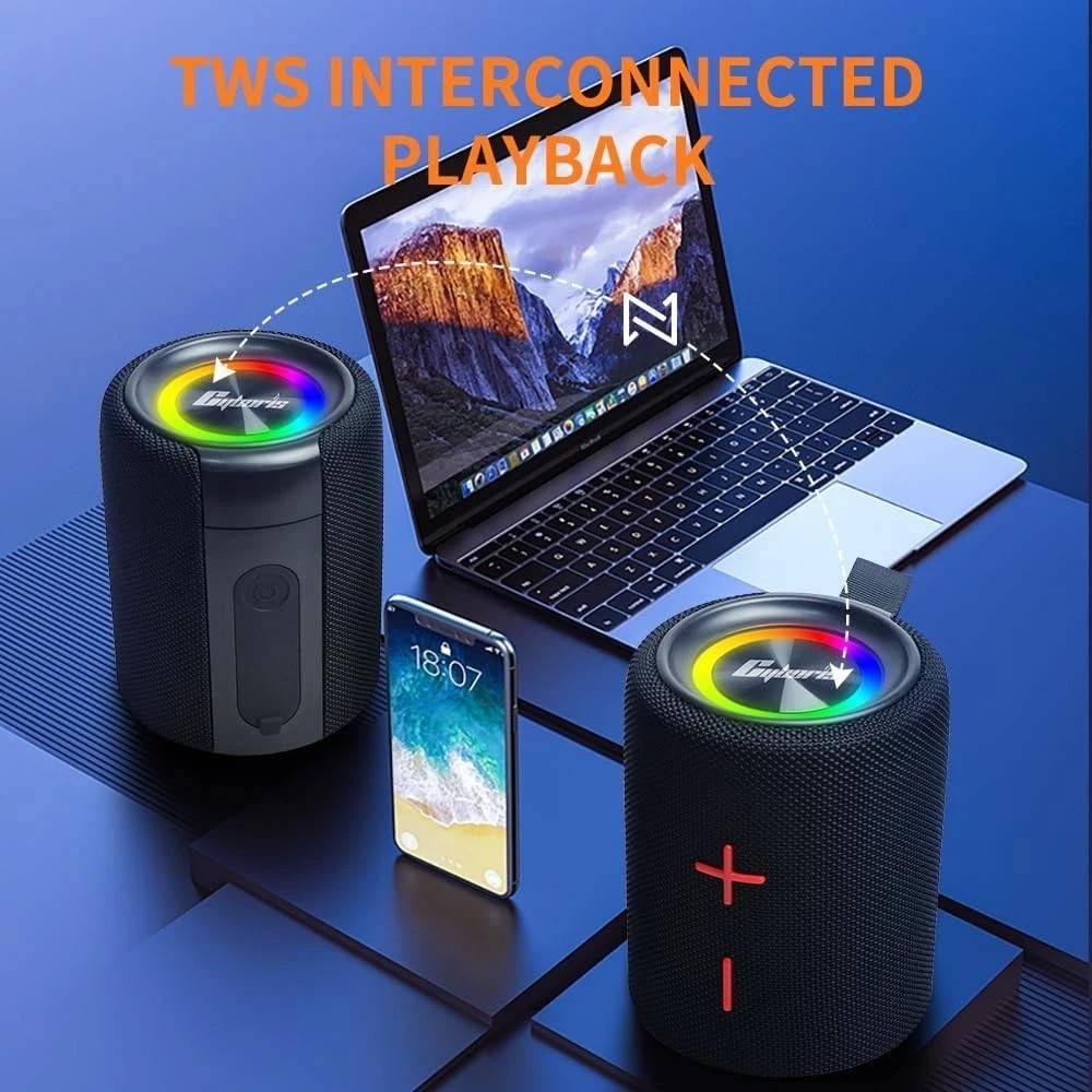 2 in 1 Portable Splittable 40W Dual Bluetooth Speaker, Waterproof Split...