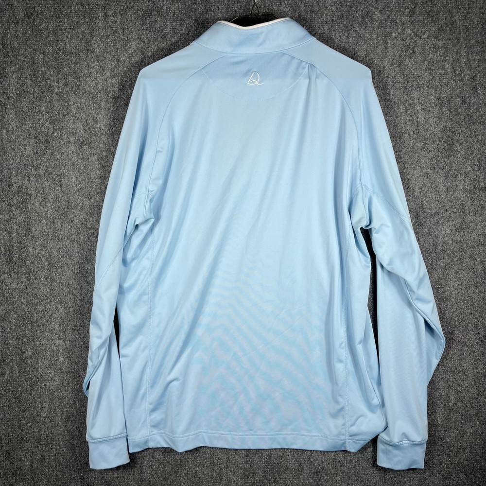 Deolax Quarter Zip Pullover Mens Large Light Blue Performance Golf Stretch Top