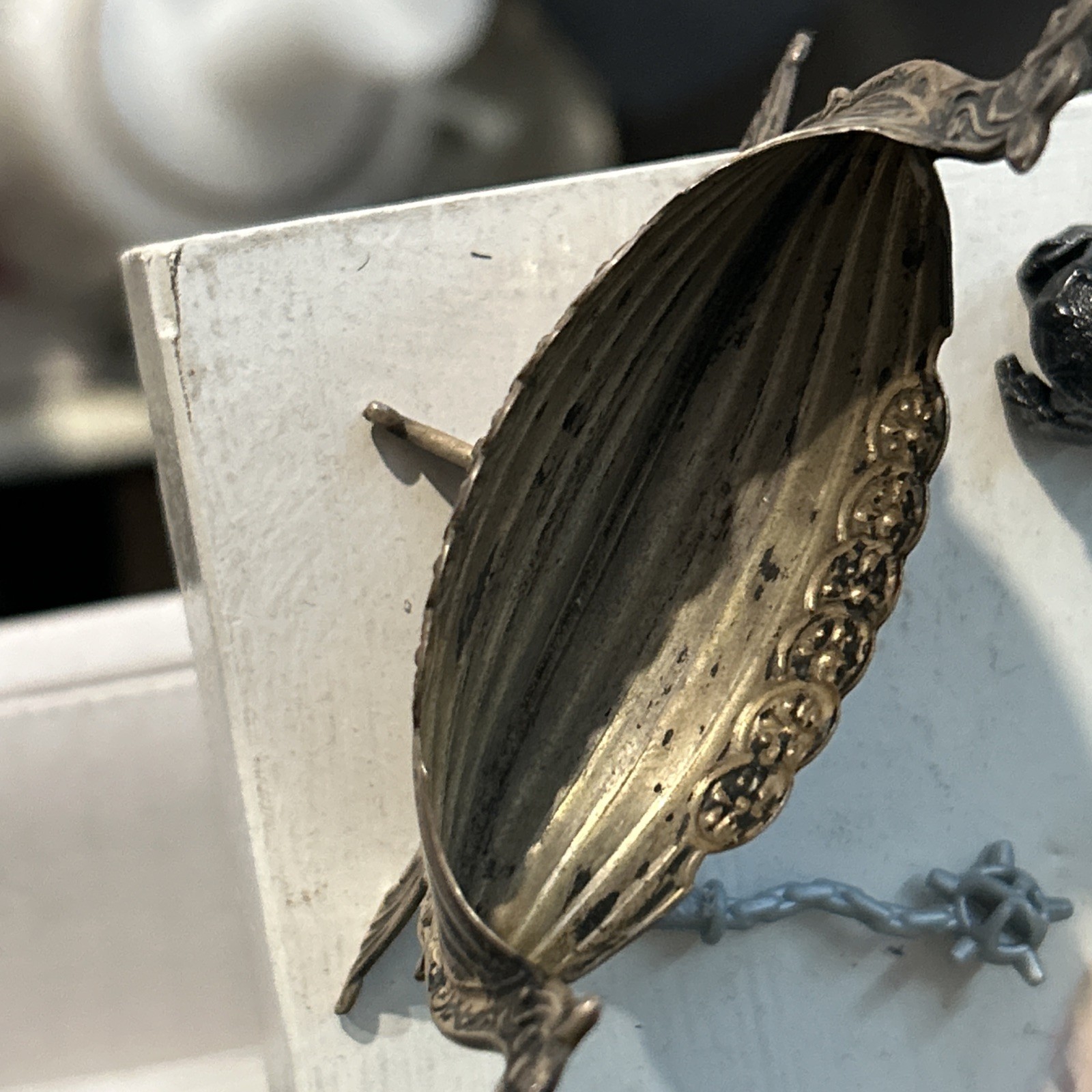 Vtg STERLING SILVER Norwegian Norge VIKING SHIP Open SALT CELLAR