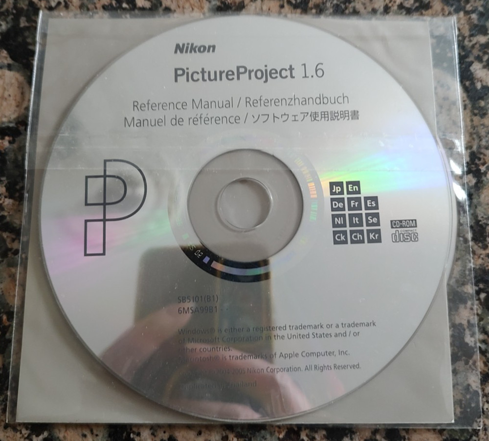 NIKON PictureProject 1.6 Windows / MAC CD 2004-2005 with CD Reference Manual