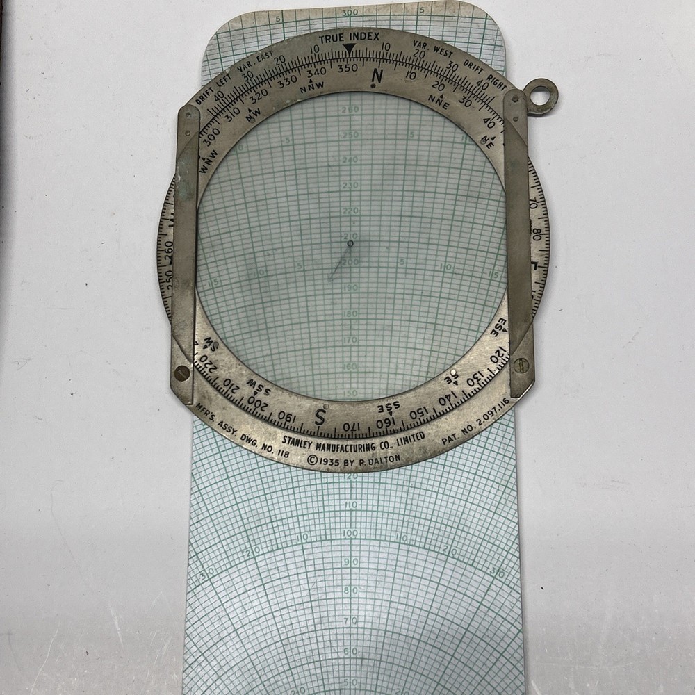 US Army Air Forces Type E-6B Computer: Dead Reckoning, Aerial With Case/Ruler