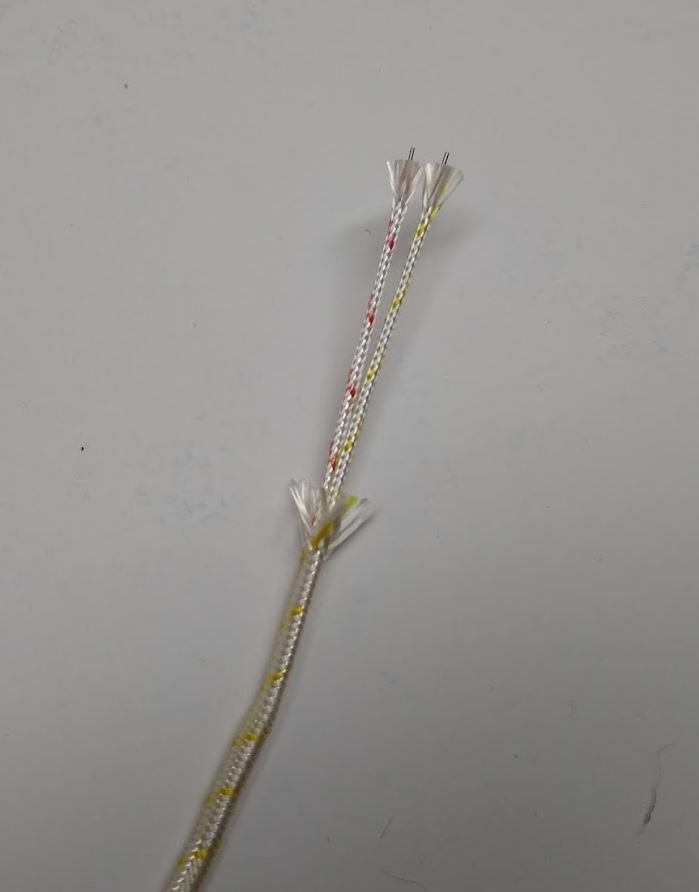 High Temperature K-type Thermocouple Wire AWG 24 Solid w Ceramic Insulation 1 yd